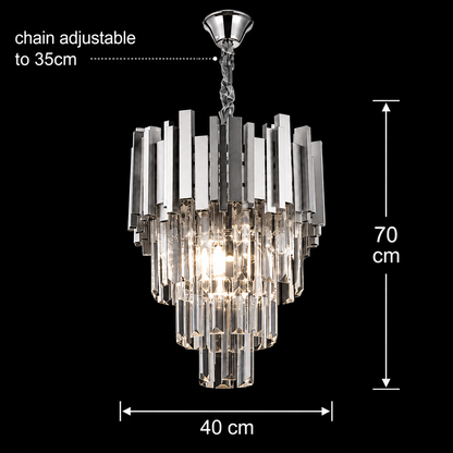Křišťálový lustr BLOIS Nobile 5xE14, Průměr 40cm, Chrome, Nastavitelná výška Křišťálové lustry Výchozí název Alessandro Design