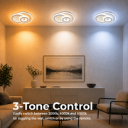KOMPACTO LED lustr 47W, 3 kruhy, studené/teplé/neutrální světlo, bílé LED lustry Výchozí název Alessandro Design
