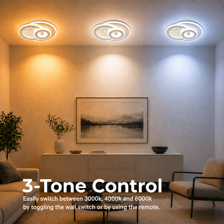 KOMPACTO LED lustr 47W, 3 kruhy, studené/teplé/neutrální světlo, bílé LED lustry Výchozí název Alessandro Design