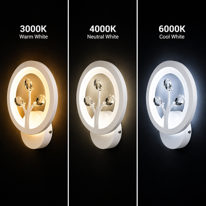 DAISY LED nástěnné svítidlo, 14W, studené/teplé/neutrální světlo, bílé s Crystal Vnitřní nástěnná svítidla Výchozí název Alessandro Design