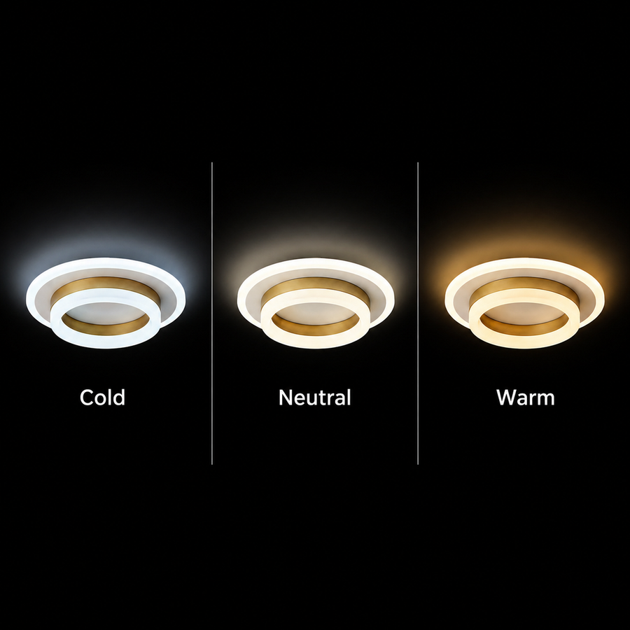 LED lustr SOLENA ROTONDA 21W, průměr 20cm, studené/teplé/neutrální světlo, zlatá bílá LED lustry Výchozí název Alessandro Design