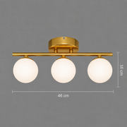 Lustra cristal ORI, 46cm, 3xG9, Globuri, Auriu