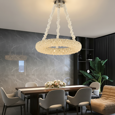 Křišťálový lustr PRAGA Magno, 33W, teplé/studené/neutrální světlo, průměr 55cm, zlatý, nastavitelná výška