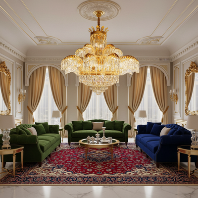 Křišťálový lustr Regalis 11x E14, průměr 85 cm, lesklé zlato, nastavitelná výška, kov a křišťál