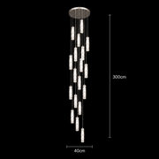LED křišťálový lustr AMIRI 82W Chrome, teplé/neutrální/studené světlo 3000K/4000K/6000K Amiri, průměr 40 cm x výška 300 cm, křišťál a kov