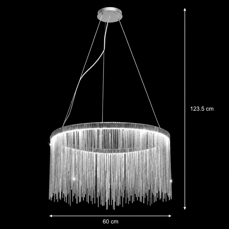 Závěsný LED lustr s dálkovým ovládáním ILLUMINA MAGNUS, 38W, studené/teplé/neutrální světlo, stmívatelný, lesklý chrom