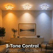 LED lustr s dálkovým ovládáním LOTUS 54W, 5 okvětních lístků, Studené/Teplé/Neutrální světlo, Stmívatelné, Bílá