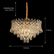 Křišťálový lustr MONARCH Nobile 3xE14, průměr 40 cm, výška 35 cm, lesklé zlato, nastavitelná výška, elegantní design Křišťálový lustr Výchozí název Alessandro Design