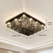 Křišťálový lustr, Brady, 14xE14, obdélníkový, šedý Křišťálové lustry Výchozí název Alessandro Design