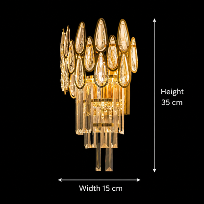 Cristal ALHAMBRA nástěnné svítidlo 2x E14, 35x15cm, zlatá Vnitřní nástěnná svítidla Výchozí název Alessandro Design