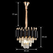 Nobile VERSAILLES křišťálový lustr 5xE14, průměr 40 cm, lesklá zlatá a černá