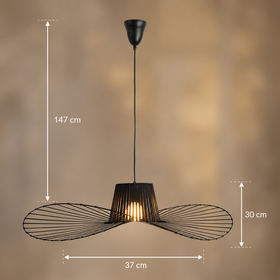 Lustr závěsný ELIAS 37cm, 1x E27, kov, černý