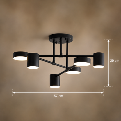 LED lustr GALIOS 26W, 6 prvků, studené/teplé/neutrální světlo, černá