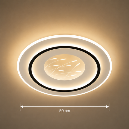 LED lustr s dálkovým ovládáním LINEA 125W, kulatý, studené/teplé/neutrální světlo, stmívatelný, černý