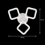 LED lustr ERIKA 20W, 3 čtverce, teplé/neutrální/studené světlo, bílá, kov a akryl