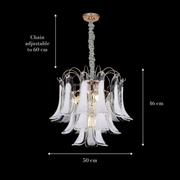 Candelabru Cristal MURANO Eleganza 4xE14, D50 cm, Alb, Inaltime Reglabila, Metal si Cristal Candelabre Cristal Default Title Alessandro Design