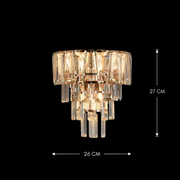 Candelabru Cristal tip Aplica VELMONT 3xE14, 26 cm, Auriu, Inaltime Reglabila, Metal si Cristal Candelabre Cristal Default Title Alessandro Design