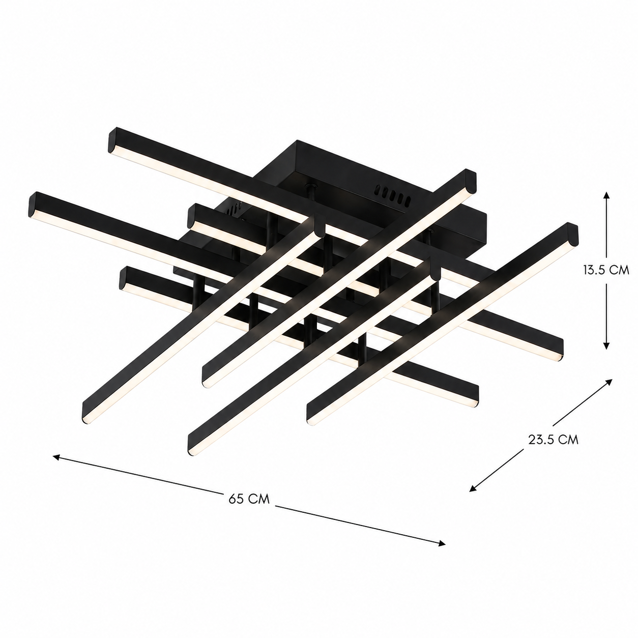 LED lustr s dálkovým ovládáním LINEX, 108W, 8 prvků, studené/teplé/neutrální světlo, stmívatelné, černé LED lustry s dálkovým ovládáním Výchozí název Alessandro Design
