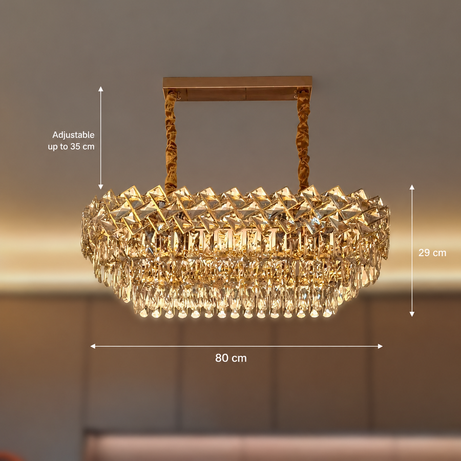 Křišťálový lustr WINDSOR Regalis 10x E14, lesklé zlato, nastavitelná výška Křišťálové lustry Výchozí název Alessandro Design