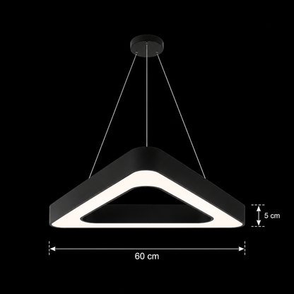 Lustra LED suspendata ANGLE, 60cm, 25W, Inaltime Reglabila, Lumina Rece, Negru, Metal si Acril
