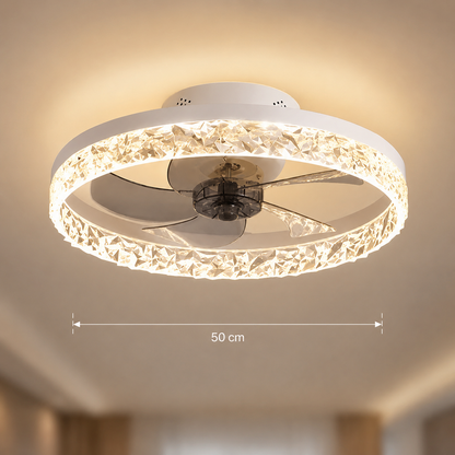 Lustra LED VEYA cu Telecomanda, 38W, D50cm, Lumina Rece/Neutra/Calda, Metal si Plastic, Alb