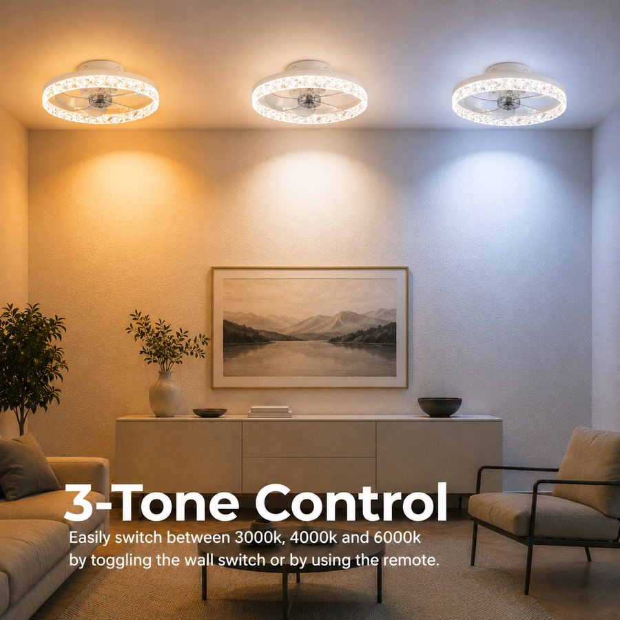Lustra LED VEYA cu Telecomanda, 38W, D50cm, Lumina Rece/Neutra/Calda, Metal si Plastic, Alb