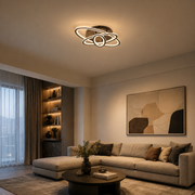 LED lustr s dálkovým ovládáním TIANA 78W, 3 elipsy, Studené/Teplé/Neutrální světlo, Stmívatelné, Černá
