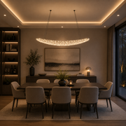 Moderní lustr s křišťálem, PRAHA, 31W, délka 80 cm, zlatý, nastavitelná výška