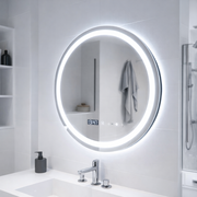 Kulaté LED zrcadlo, 70 cm, Celeste MotionGlow Marcello, Demister System, Hodiny a teploměr, Stmívatelné, Teplé Neutrální Studené světlo 3000K/4000K/6000K Zrcadla Marcello Výchozí název Alessandro Design