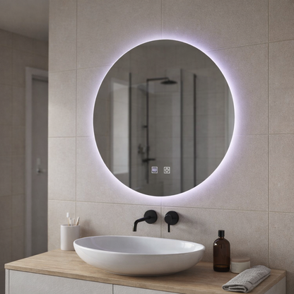 Kulaté LED zrcadlo, 70cm, Isolda, Touch, Demister System Zrcadla Korman E Výchozí název Alessandro Design
