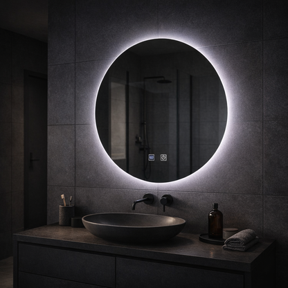 Kulaté LED zrcadlo, 70cm, Isolda, Touch, Demister System Zrcadla Korman E Výchozí název Alessandro Design