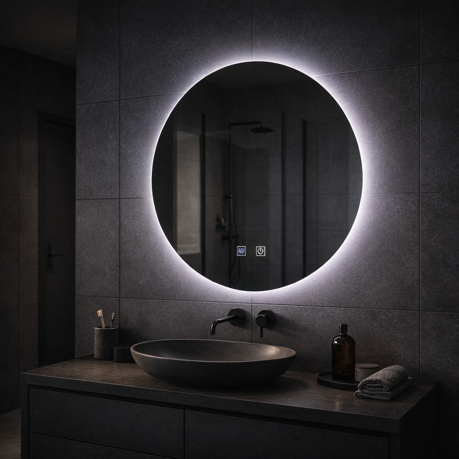 Kulaté LED zrcadlo, 70cm, Isolda, Touch, Demister System Zrcadla Korman E Výchozí název Alessandro Design
