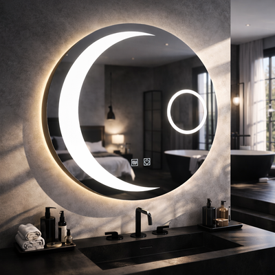 LED kulaté zrcadlo, 80 cm, Orbis Touch, Demister System, Stmívatelné, E31S/80X80