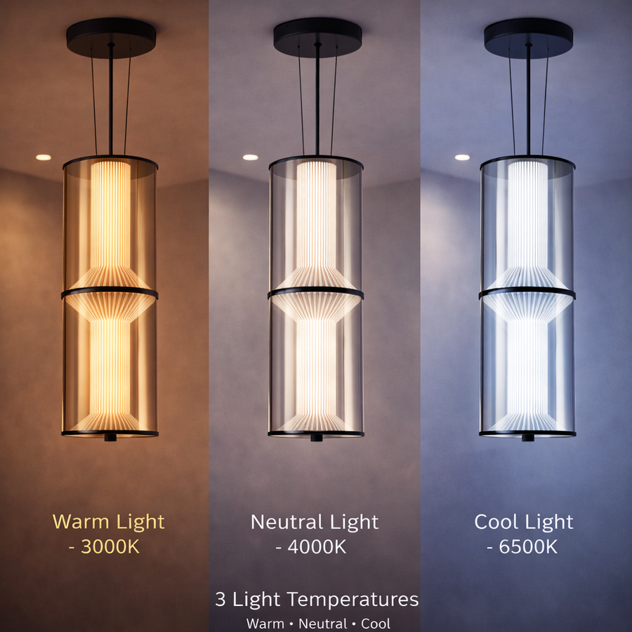 Lustra LED Suspendata cu Telecomanda 47W, Orin, 2 elemente, Inaltime Reglabila, Lumina Calda/Rece/Neutra, Negru, Metal Lustre LED cu Telecomanda Default Title Alessandro Design