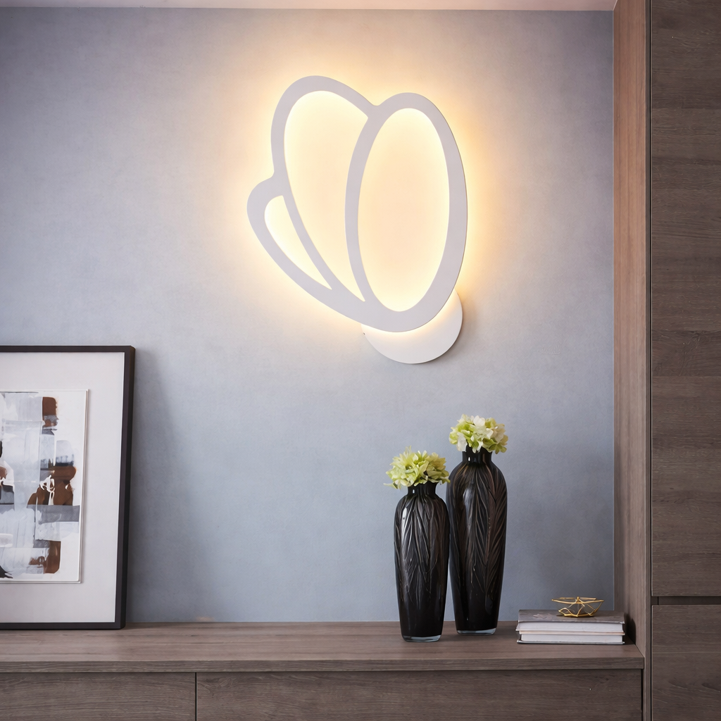 Tulipánové LED nástěnné světlo 15W, studené/teplé/neutrální světlo 3000K/4000K/6000K, bílé, kovové a akrylové vnitřní nástěnné osvětlení Výchozí název Alessandro Design