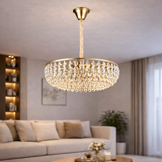Candelabru Cristal CC1677/600GD, 12xE14, Auriu Lucios, Inaltime Reglabila, Metal si Cristal Candelabre Cristal Default Title Alessandro Design