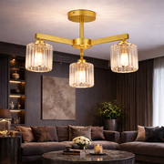 Lustra Clasica Moderna LC110/3GD cu Cristal, 3x E27, Auriu, Metal si Cristal Lustre Clasice Default Title Alessandro Design