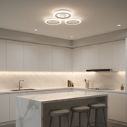 VELKÝ LED lustr 27W, 3 kruhy, neutrální světlo, bílý