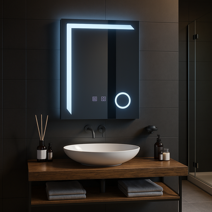 Obdélníkové LED zrcadlo, 60x80cm, Linea Touch, Demister System, Stmívatelné zrcátka Korman E Výchozí název Alessandro Design