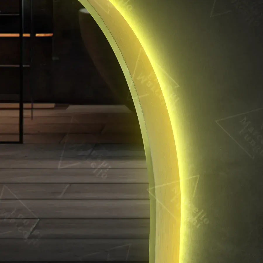 Oválné LED zrcadlo, 60x80cm, senzor Revin Marcello, Demister System, hodiny a teploměr, stmívatelná zrcátka Marcello Výchozí název Alessandro Design