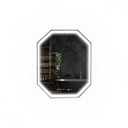 Polygonové LED zrcadlo, 60x80cm, senzor Ralya MotionGlow Marcello, systém odmlžování, hodiny a teploměr, zrcadla Dimabila Marcello Výchozí název Alessandro Design