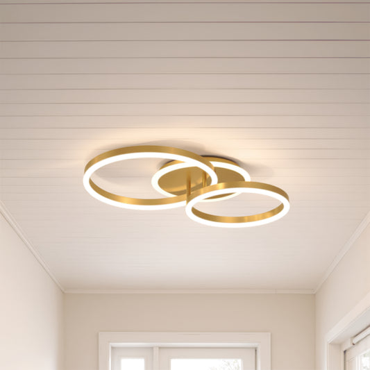 LED lustr s dálkovým ovládáním RINOVA 66W, 2 kruhy, studené/teplé/neutrální světlo, stmívatelné, lesklé zlaté LED lustry s dálkovým ovládáním Výchozí název Alessandro Design