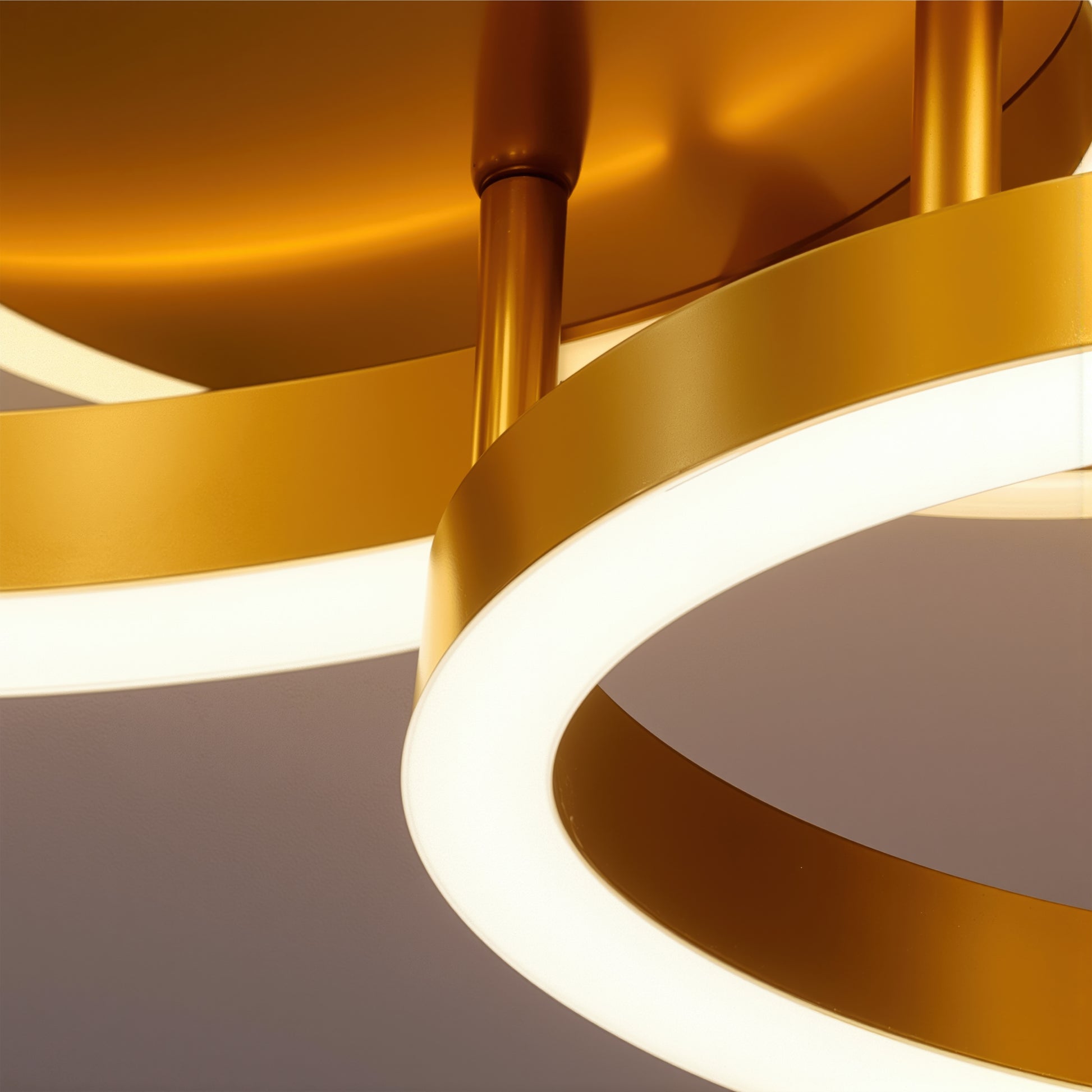 LED lustr s dálkovým ovládáním RINOVA 66W, 2 kruhy, studené/teplé/neutrální světlo, stmívatelné, lesklé zlaté LED lustry s dálkovým ovládáním Výchozí název Alessandro Design