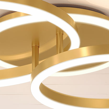 LED lustr s dálkovým ovládáním RINOVA 66W, 2 kruhy, studené/teplé/neutrální světlo, stmívatelné, lesklé zlaté LED lustry s dálkovým ovládáním Výchozí název Alessandro Design