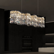 Candelabru Cristal LED cu Telecomanda WAVE Imperio, 81W, 100cm, Crom Lucios, Lumina Calda/Rece/Neutra, Inaltime Reglabila, Lumina Dimabila, Metal si Cristal Lustre LED cu Telecomanda Default Title Alessandro Design