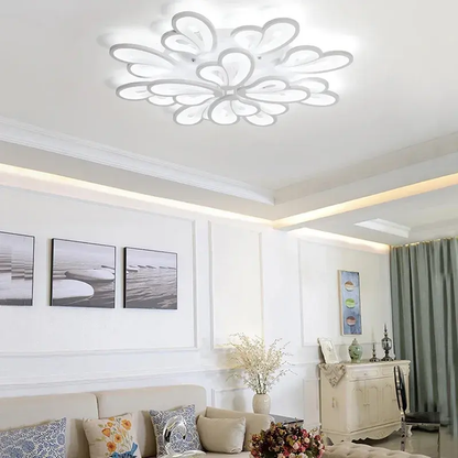 LED lustr s dálkovým ovládáním BLOSSOM 146W, 12 okvětních lístků, studené/teplé/neutrální světlo 3000k/4000k/6000k, stmívatelné, bílý LED lustr s dálkovým ovládáním Výchozí název Alessandro Design