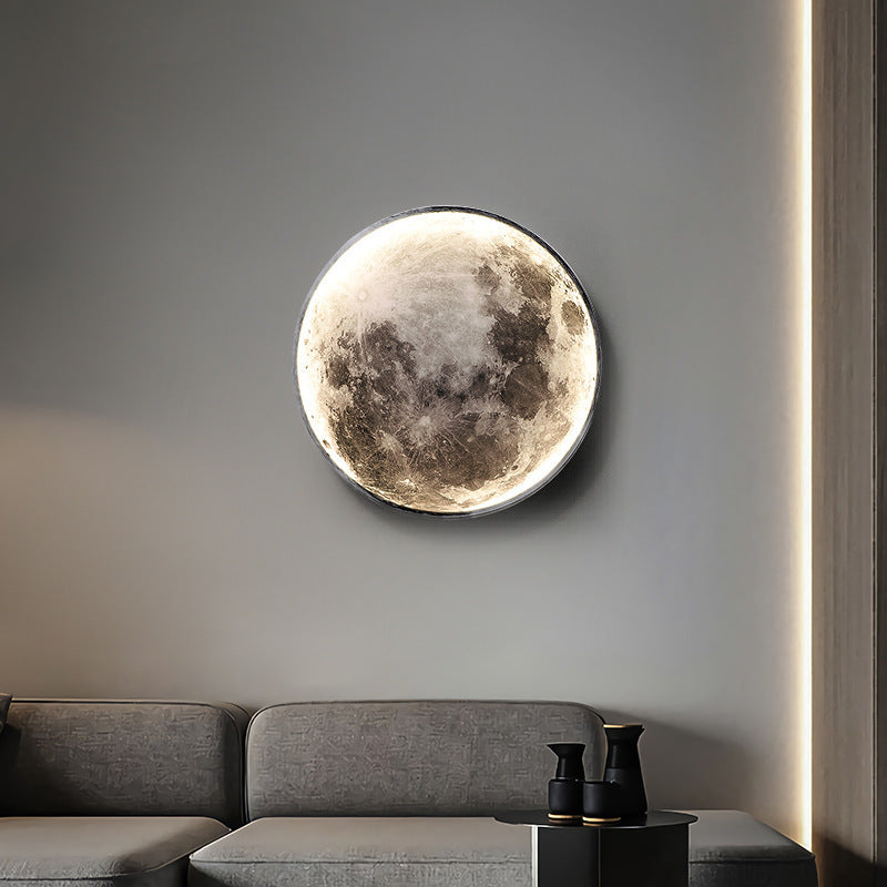 Dekorativní LED nástěnná lampa s dálkovým ovládáním, Měsíc 34W Průměr 50CM Teplé světlo Neutrální Studené 3000/4000/6000K LED lustry s dálkovým ovládáním Výchozí název Alessandro Design