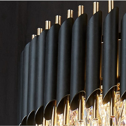 Křišťálový lustr VERSAILLES Eleganza 8x E14, 48 cm, lesklá zlatá a černá, nastavitelná výška Křišťálové lustry Výchozí název Alessandro Design