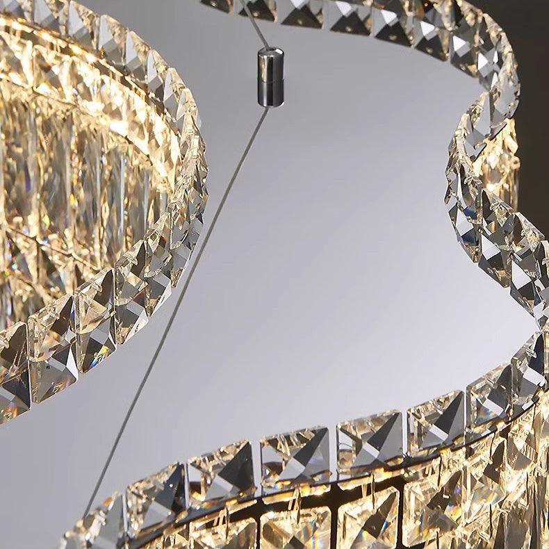 Candelabru Cristal LED cu Telecomanda WAVE Regalis, 52W, Lumina Calda/Rece/Neutra Inaltime Reglabila, Lumina Dimabila, Metal si Cristal Lustre LED cu Telecomanda Default Title Alessandro Design