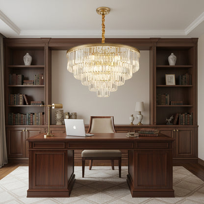 Křišťálový lustr CHAMBORD Eleganza 8xE14, Průměr 48cm, Matt Gold Křišťálové lustry Výchozí název Alessandro Design